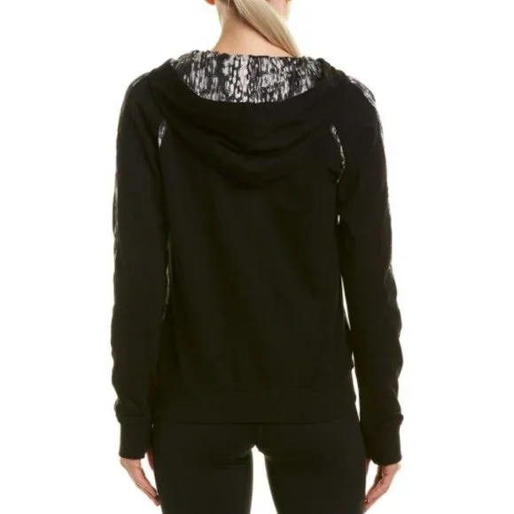 Blanc Noir Glam Silk Blend Full Zip Hoodie - Picture 2 of 10